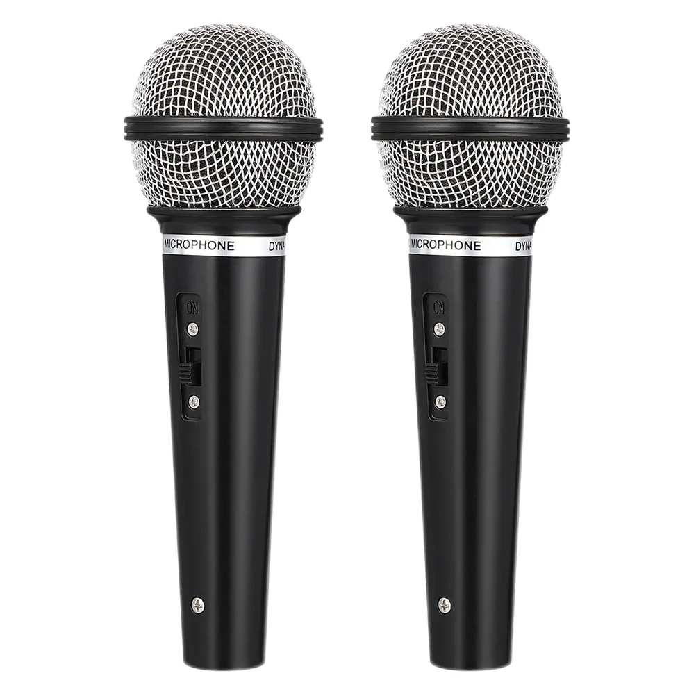2 Pcs Karaoke Machine Children Props Microphone Plastic Simulated Toy for Kids Apparel