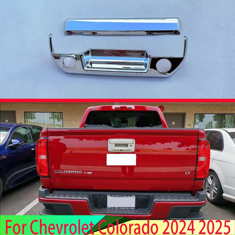 

For Chevrolet Colorado 2024 2025 ABS Chrome Rear Trunk Tailgate Door Handle Bowl Catch Cover Trim Molding Garnish