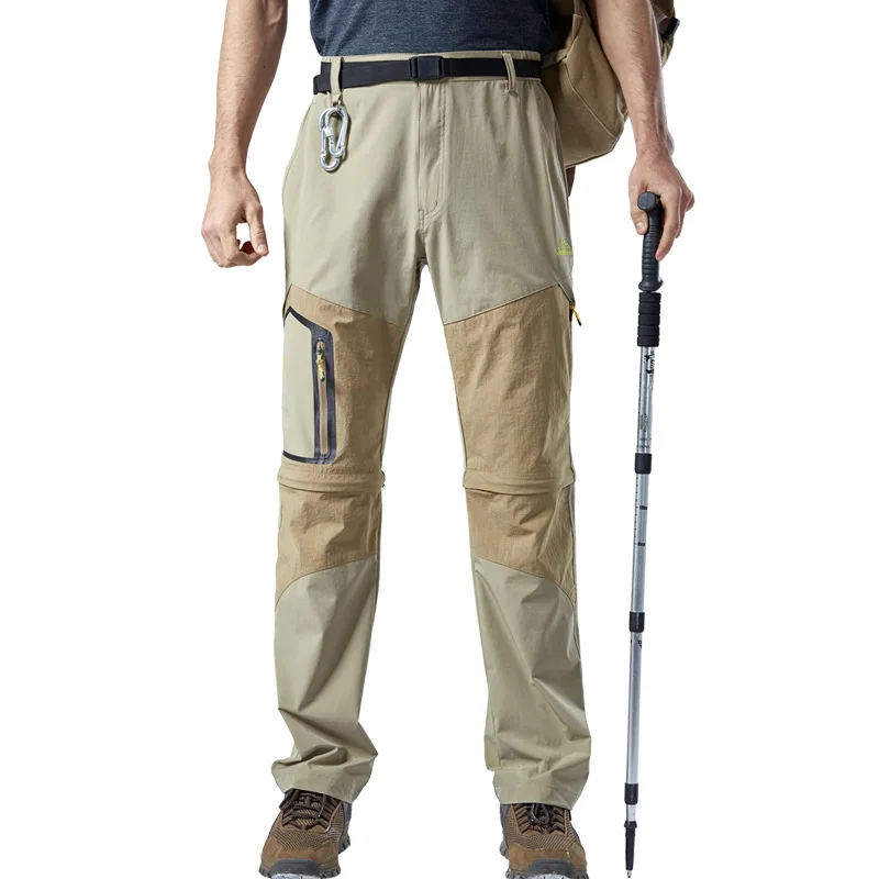 Pantalones de senderismo de secado rápido para hombre, pantalones de Trekking extraíbles, pantalones de viaje deportivos transpirables, talla estadounidense, primavera y verano