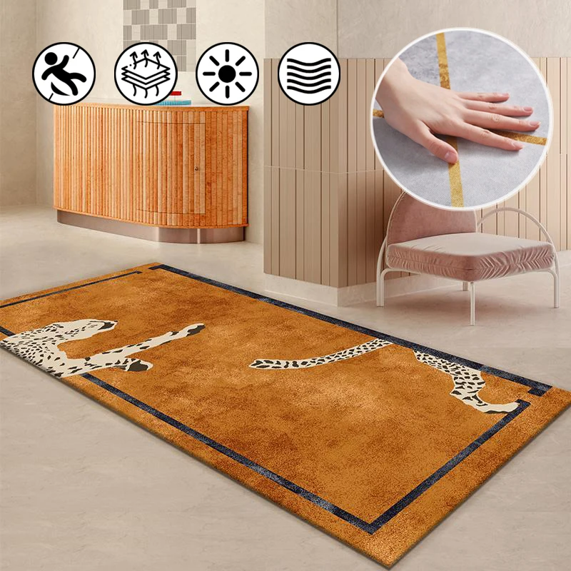 European and American modern style brown art animal pattern carpets for living room non-slip bedside decorative home carpet