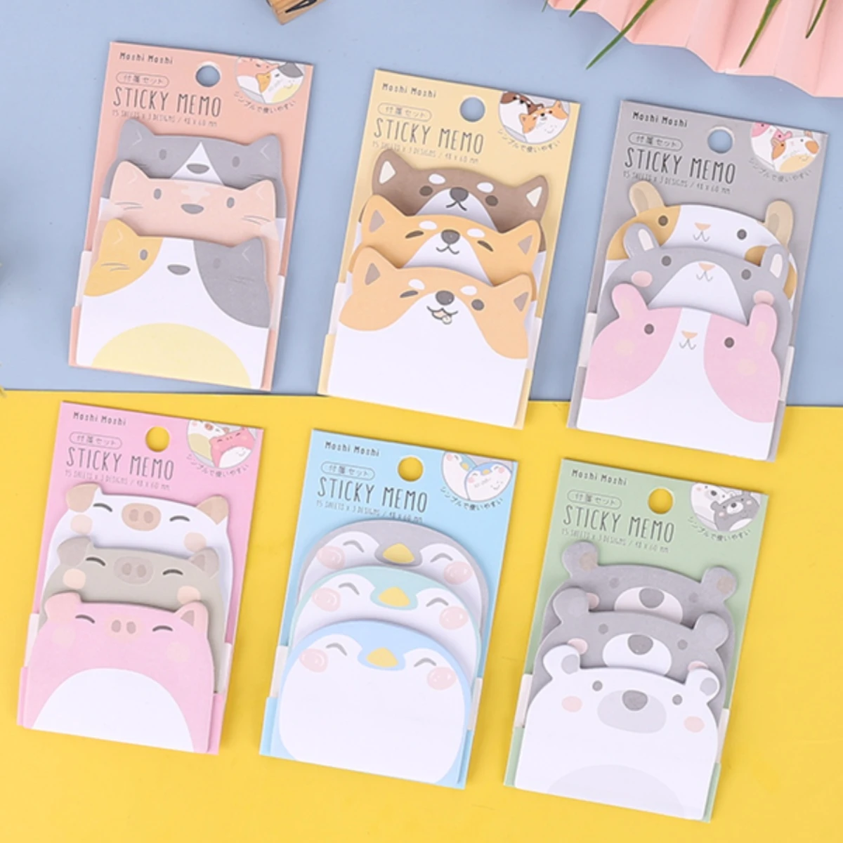 6 pcs/pack Kawaii Animals Party 3 Layers Sticky Notes Memo Pad To Do List Planner Sticker Notepad Cute Office Stationery