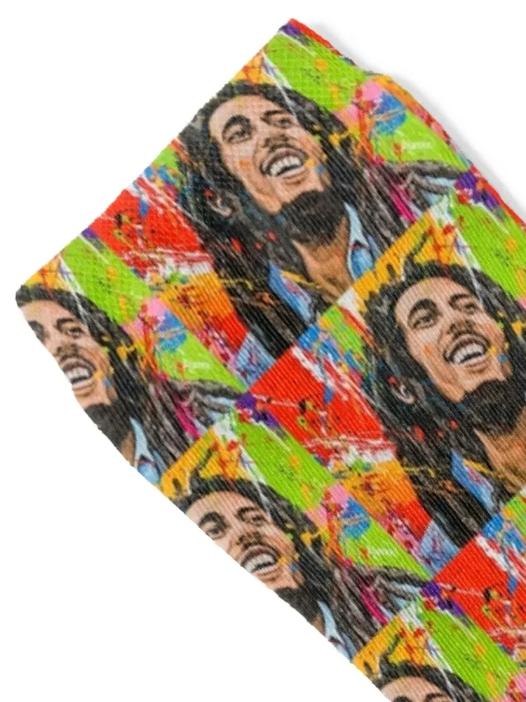 Colorful Bob Marley Socks christmas gift japanese fashion Run Girl'S Socks Men's