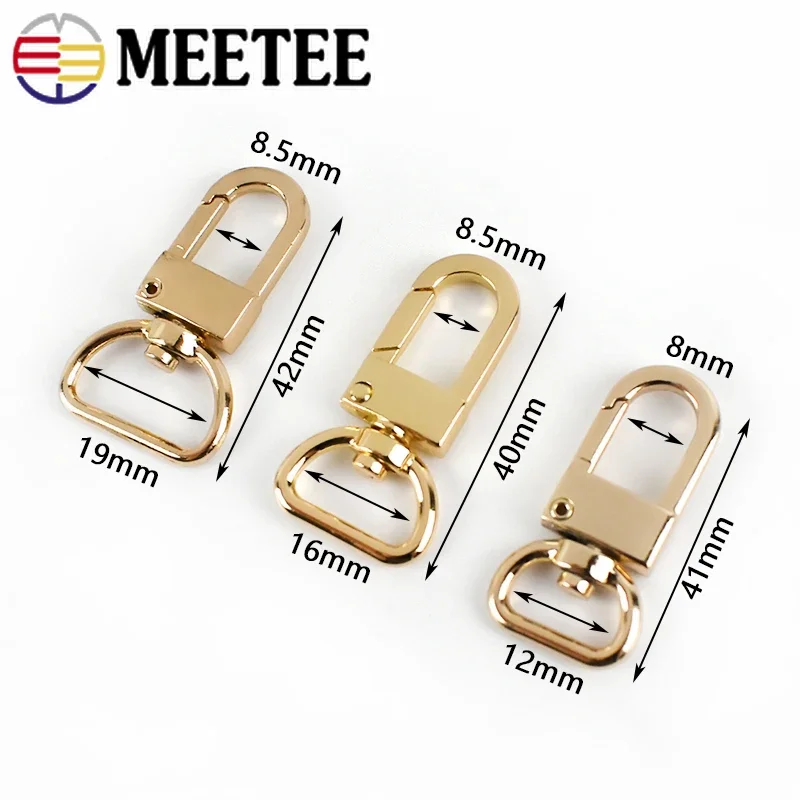 10/20pcs Meetee 13/16/19mm Metal Bag Buckles Swivel Trigger Snap Clasp Bags Strap Webbing Hanger Hook DIY Hardware Accessories