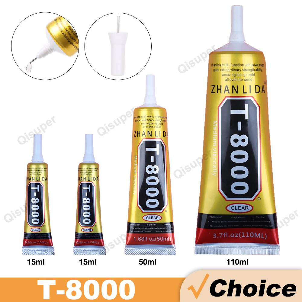 Zhanlida T8000 Cell Mobile Glue Phone Repair Rhinestone Jewelry Fabric Clothing Craft Leather Crystal Stone Super Epoxy Adhesive