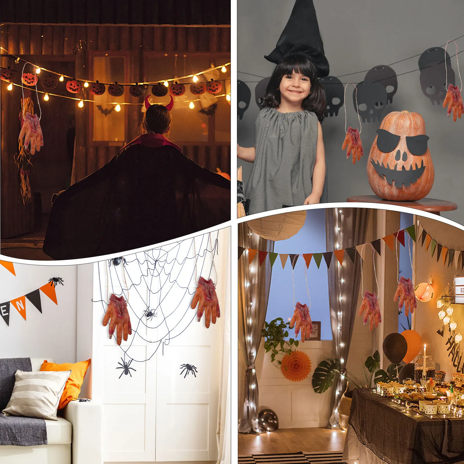 

Human Body Part Scary Pendant For Halloween Party Decorations Terrifying Broken Hand Creepy Prank Prop Artificial Limb Haunted