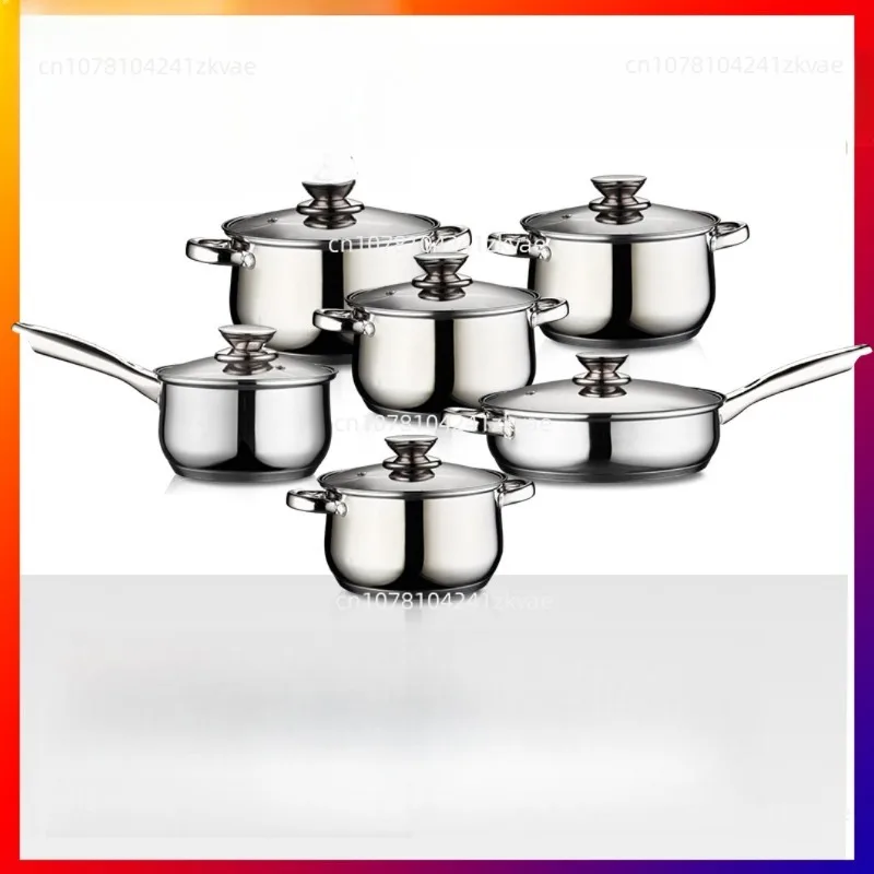 

Две наборы посуды из нержавеющей стали, 12 шт. Наборы кастрюль и сковородок, 5-слойные