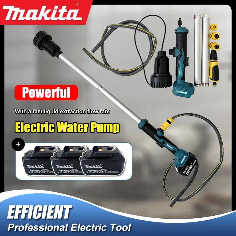 Makita Brushless Cordless Electric Water Pump Portable Submersible Liquid Transfer Pump Garden Irrigation Drainage Power Tool