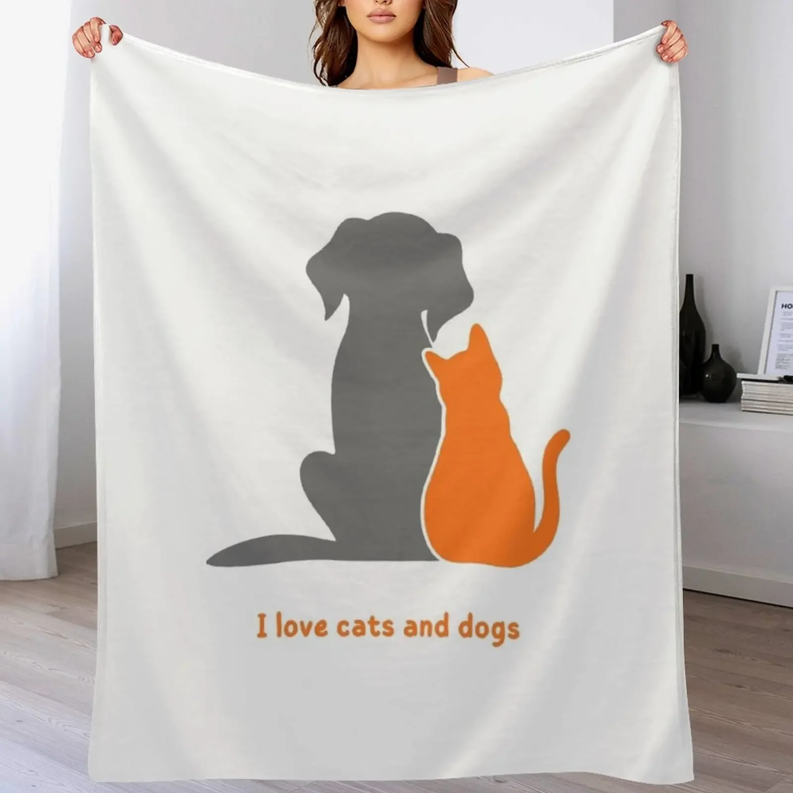 

cat and dog Throw Blanket For Baby Beach blankets and throws Cute Plaid Blankets