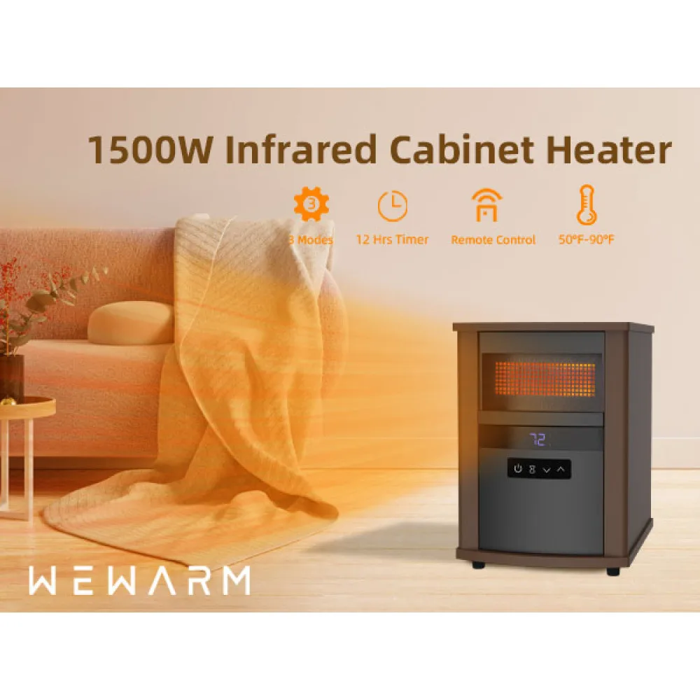 Space Heater 1500W Infrared Heater for Quick and Even Heating in Large Spaces with Adjustable Temperature Settings