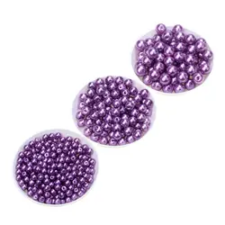 Perle d'imitazione di vetro 4/6/8MM perle di colore lilla viola orecchini con bracciale fai da te collana girocollo creazione di gioielli per abbigliamento femminile