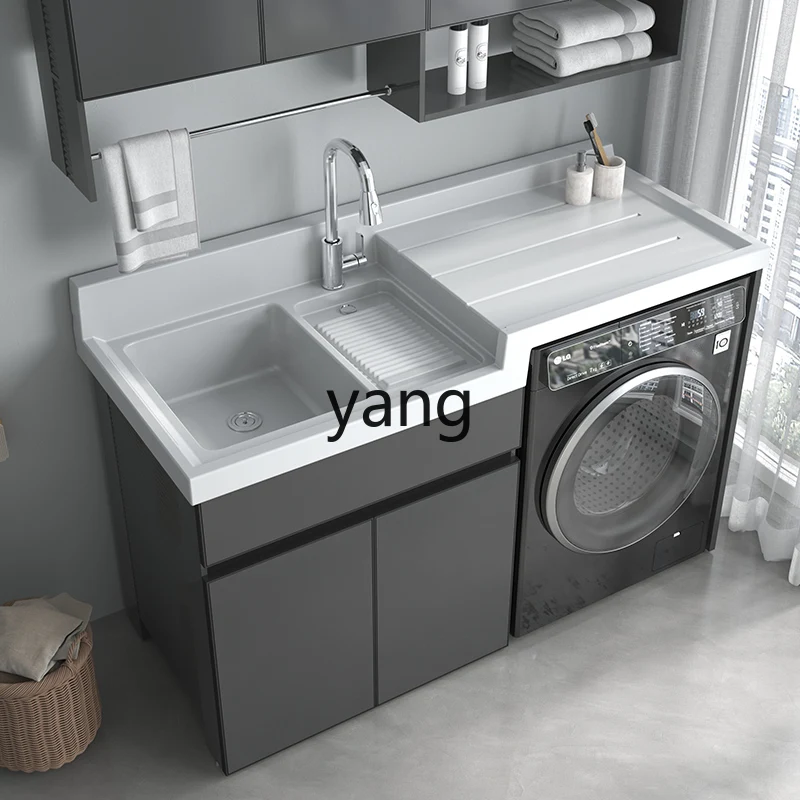 L'm'm Washing Machine All-in-One Cabinet Combination Customized Laundry Inter-Platform Basin with Washboard Wash Wardrobe