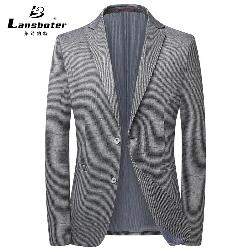 Spring New Suit Men's Jacket Jacquard Stretch Korean Version Versatile Casual Jacket For Middle And Young People