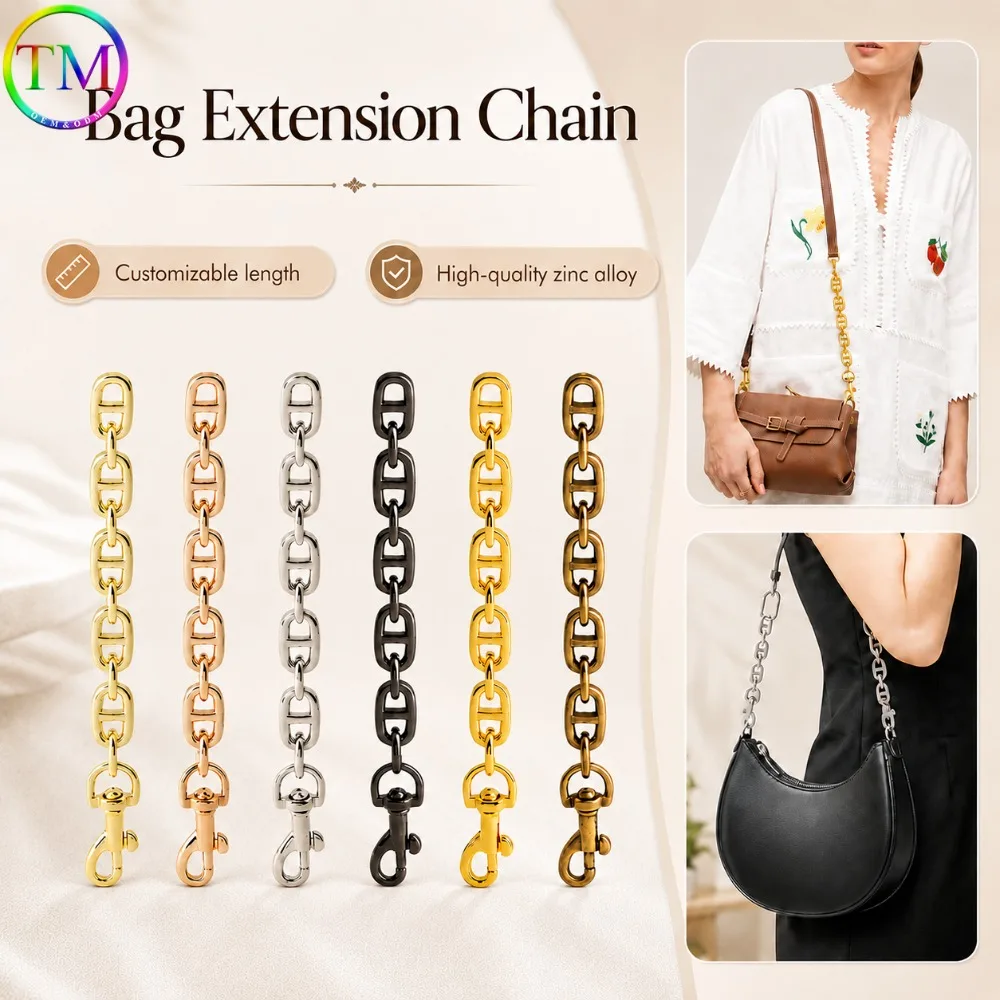 2/10PCS 12/17CM Bag Extension Chain Metal Chain With Round Hook For Purse Bag Crossbody Chain Extender Lovely Gifts Accessories