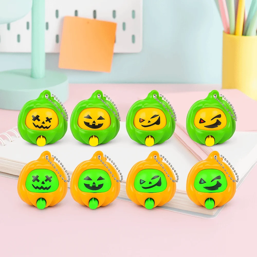 Face Changing Design Pumpkin Face Changing Keychain Pumpkin Shape Colorful Pumpkin Face Changing Keyring Mini Size Interactive