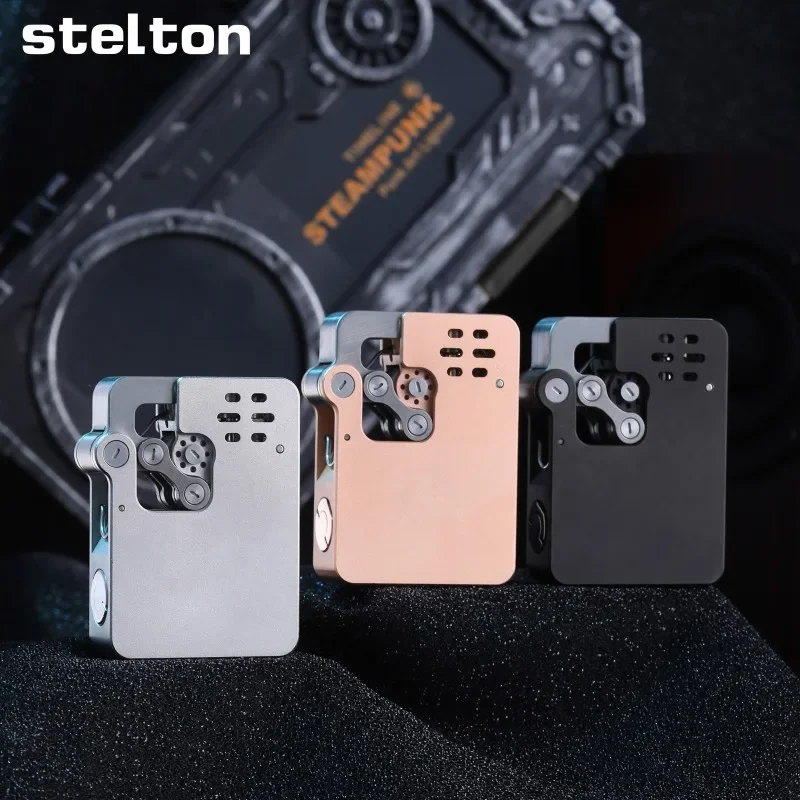 Stelton Color Shell Creative Hollow Mechanical Link Catapult Ignition Kerosene Lighter Retro Windproof Open Flame Lighters Gifts