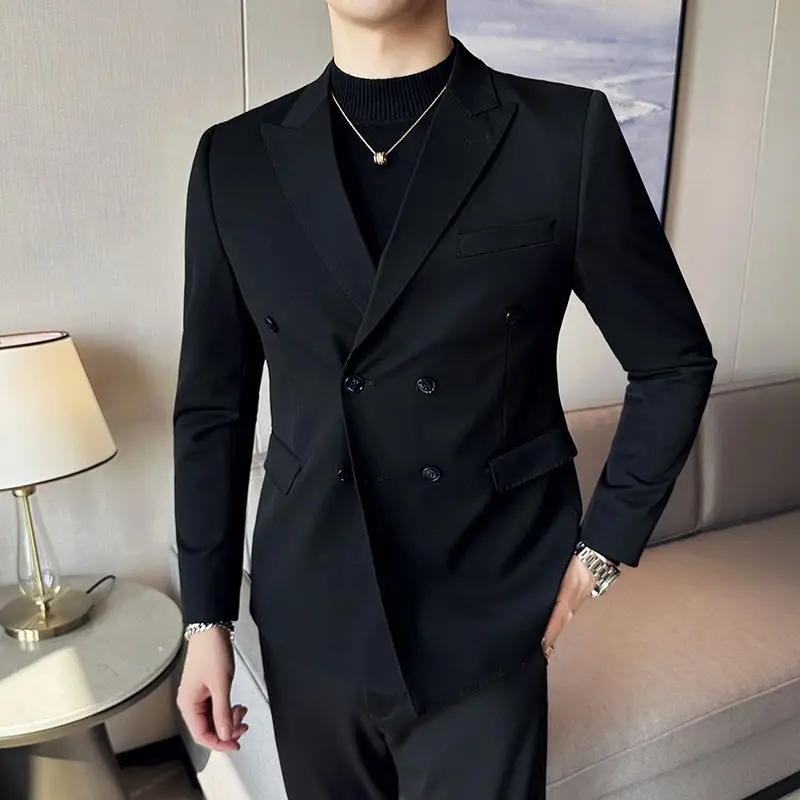 3-G16  New spring and autumn fashion trend youth Korean style Korean stydouble- personality slim small suit black jacket top