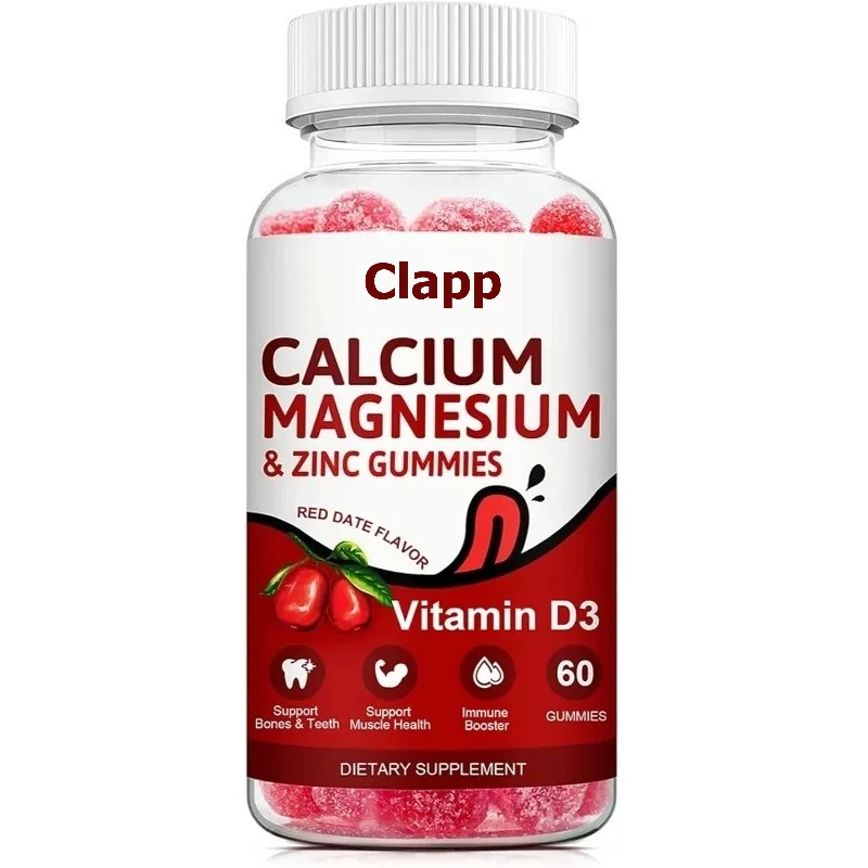 

Calcium, Magnesium, Zinc, and Vitamin D Gummies - for Strong and Healthy Bones, Zinc Gummies, Gluten Free, Vegetarian