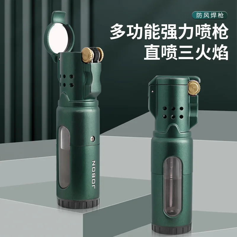 

Jobon Blue Flame Windproof Portable Lighter Creative Jet Igniter Reusable New Style torches lighters butane