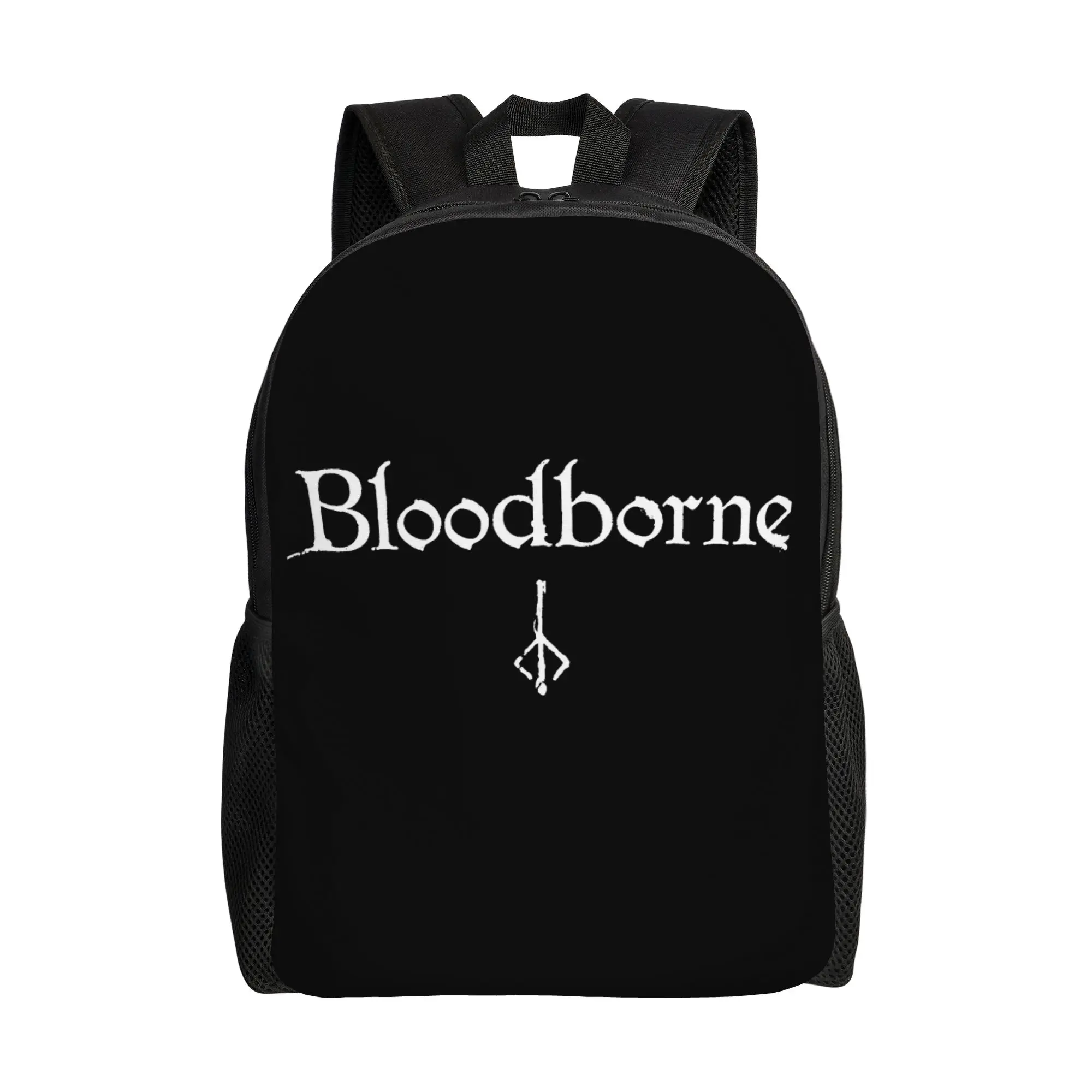 

Bloodborne Hunter Logo Backpack Travel Backpacks Male Fun School Bags Colorful Soft Rucksack