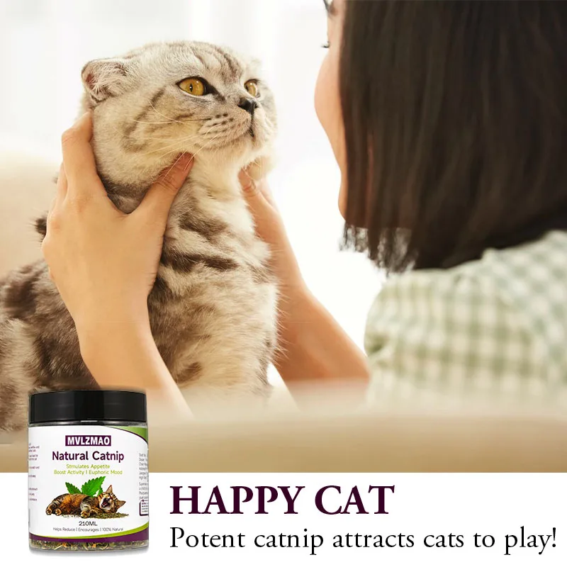 Cat Toys - Silvervine Catnip for Cats, 100% Natural Catnip Catnip Herbal Tea Loose Leaf, 210ML, Safe for All Cat Ages Pet Supply