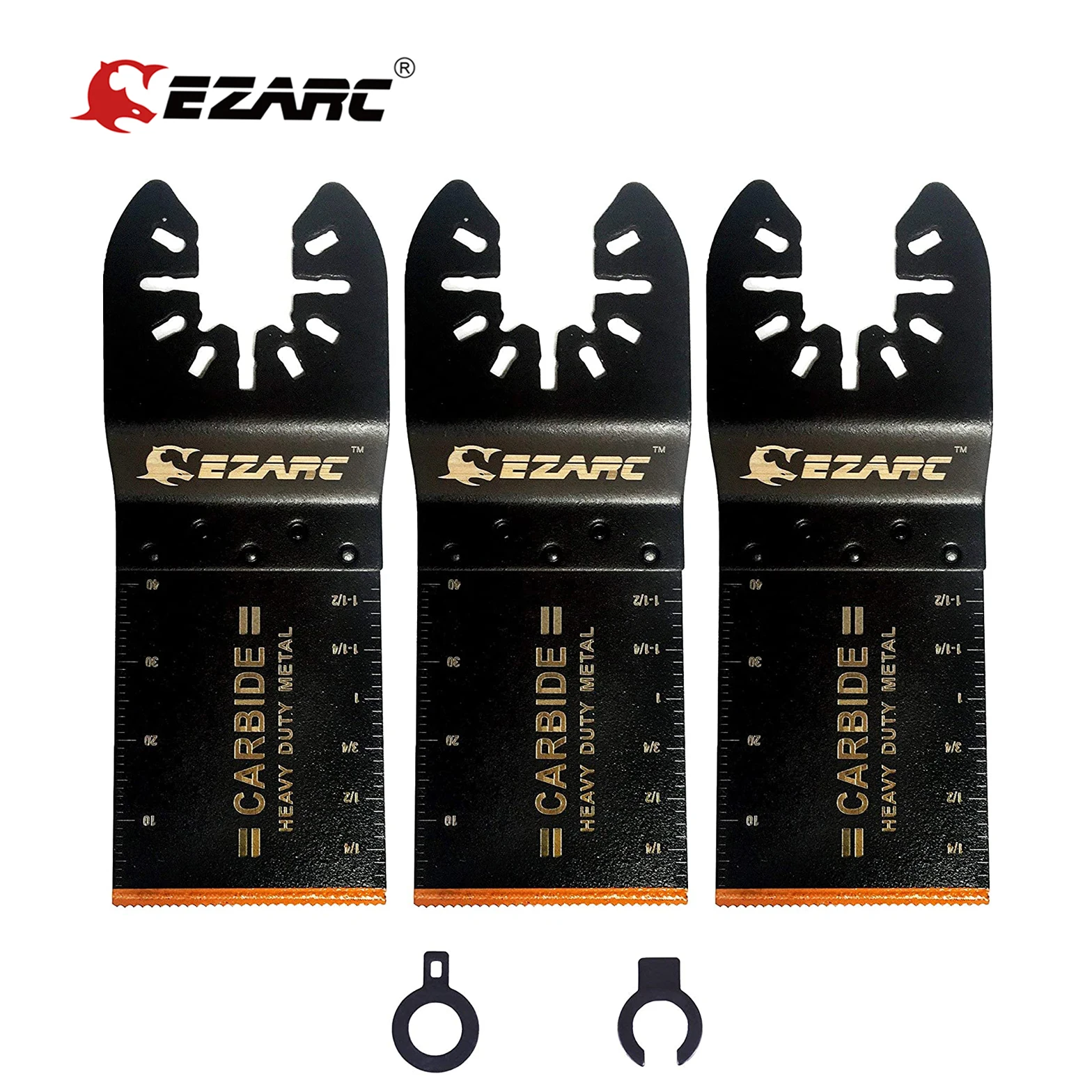 EZARC 3PCS Oscillating Saw Blades, Carbide Multitool Blades Heary Duty for Hard Material, Metal, Nails. Bolts. Screws