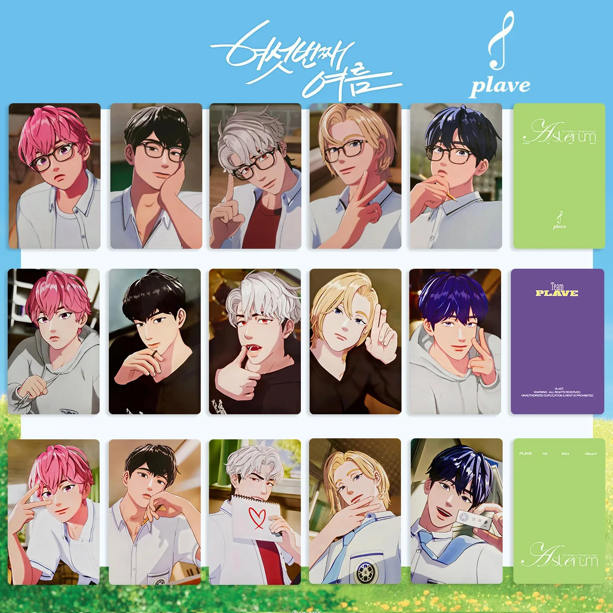 5 Pcs/Set Korean Plave Lomo Card 6th Summer Photo Card NOAH BAMBY HAMIN EUNHO YEJUN Double-sided Photocards Fans Collection Gift