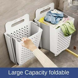 Household Laundry Wall Hanging Foldable Bath Dirty Clothes Storage Basket Barrels Bathroom Appliance