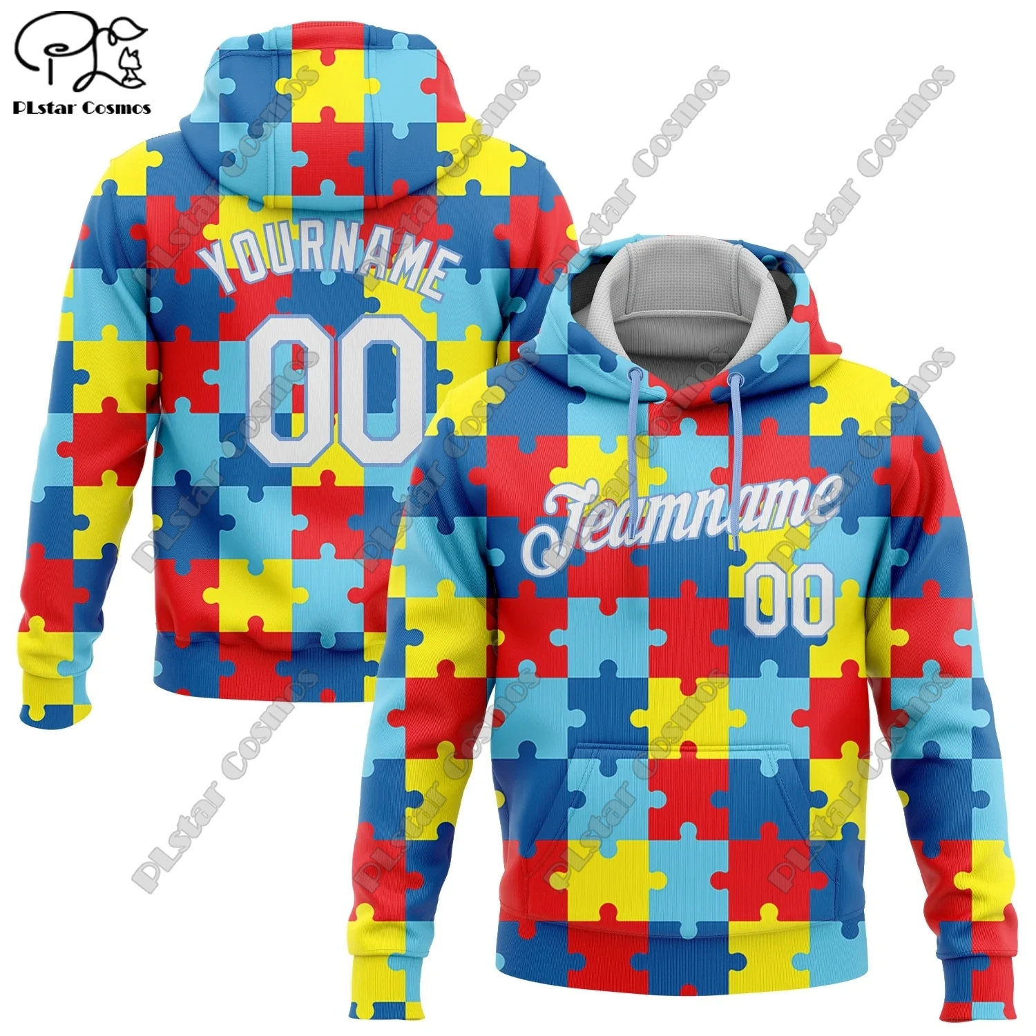 New Customized Hoodie Collection 3D Printed Puzzle Math Pattern Hoodie Women Men Casual Team Gift