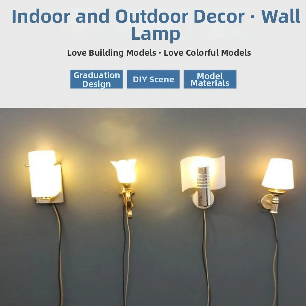 High Quality 1:20 1:25 Lighting Table Lamp Mini Plastic Dollhouse Bedroom Lamp Floor Lamp Children Gift
