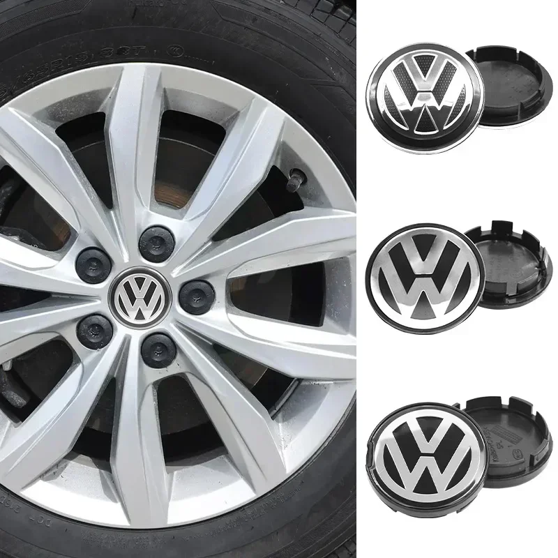 4pcs 55mm 65mm Car Wheel Center Caps Rim Hub Caps For Volkswagen VW Golf 4 5 6 Passat Jetta Beetle CC Bora Polo Touareg Tiguan