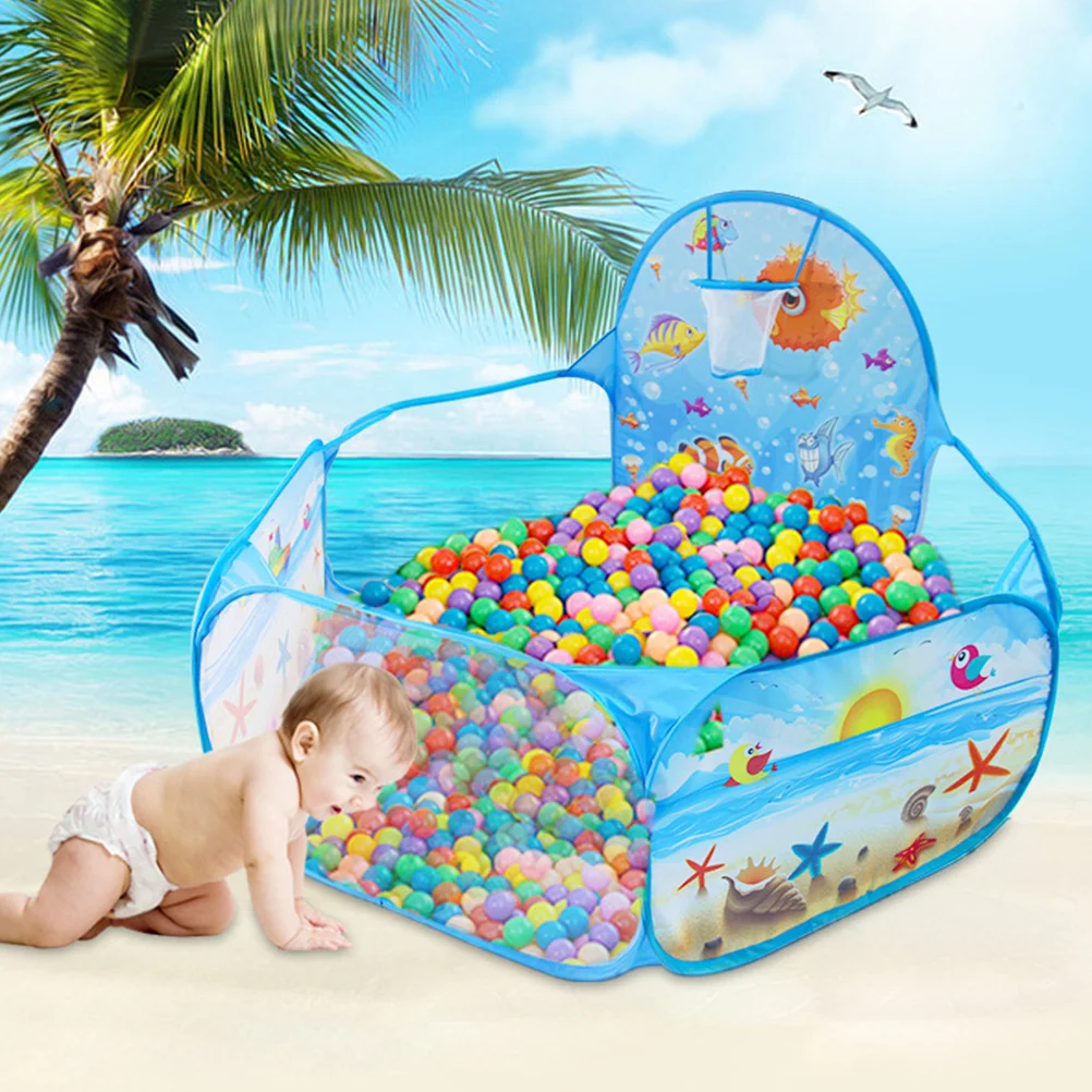 Opvouwbare speeltent voor kinderen voor peuters Babykruipbox met basketbalhoepels Groot zeshoekig ontwerp Binnen Buiten Gebruik Draagbaar