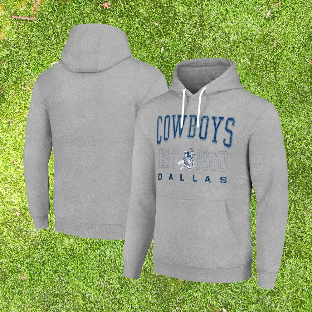 Dallas Cowboys Starter Unisex Logo Graphic Pullover Hoodie Sweatshirt Casual Y2k Style Sport Hoodie Trend Fashion Clothing Top