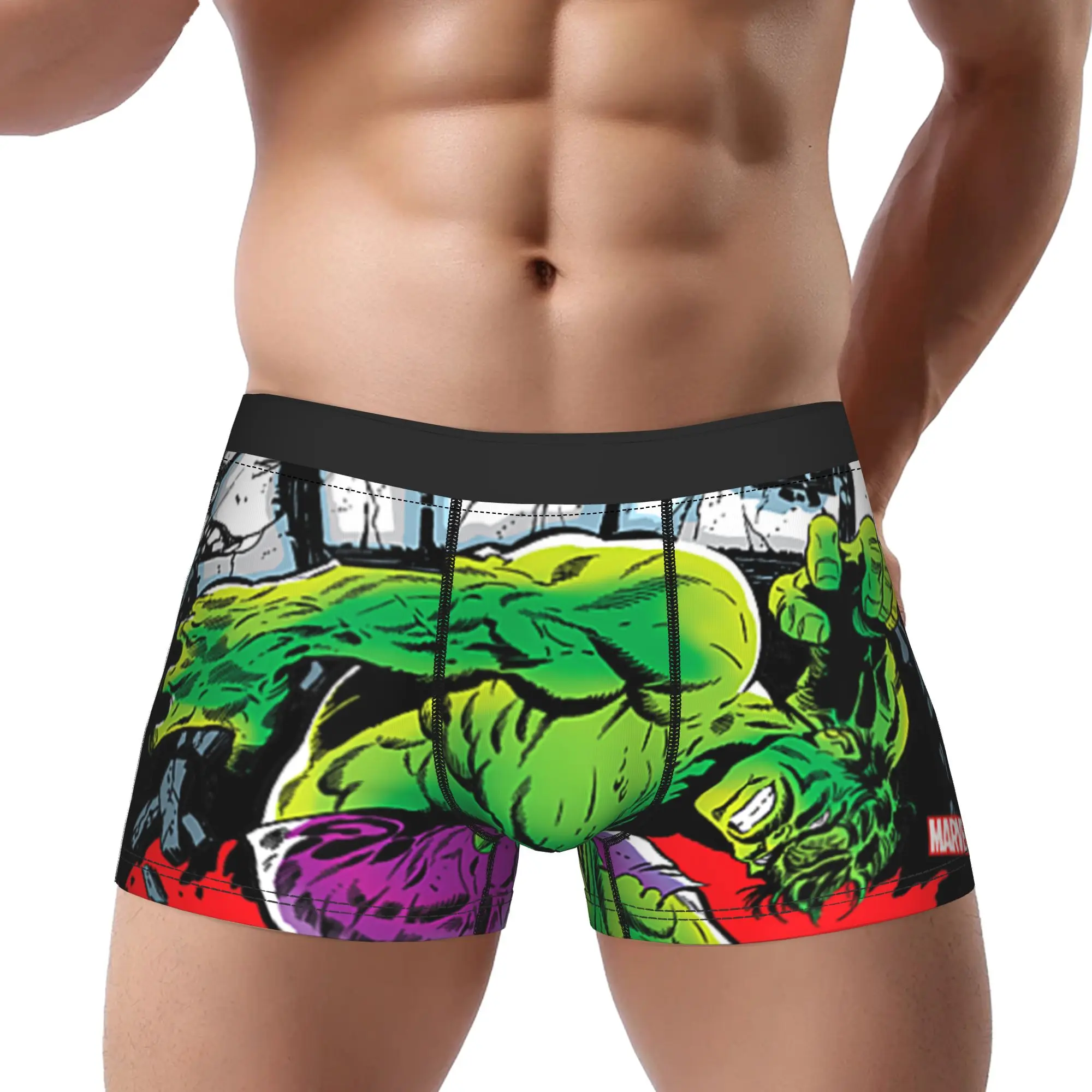 

calzoncillos hombre Marvel boxers Hulk Power Underpants Homme Panties Male Underwear Sexy Shorts Boxer Briefs