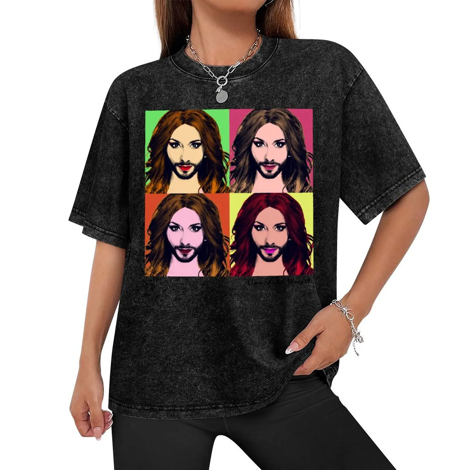 Conchita Wurst - Pop Art T-Shirt oversizeds affliction shirts funny gifts clothes for men