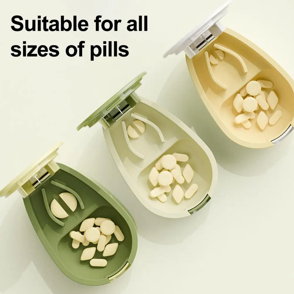 Pill Organizer with Cutter Portable Pill Box with Cutter Stainless Steel Blade Dispenser Capacity for Medication for Travel