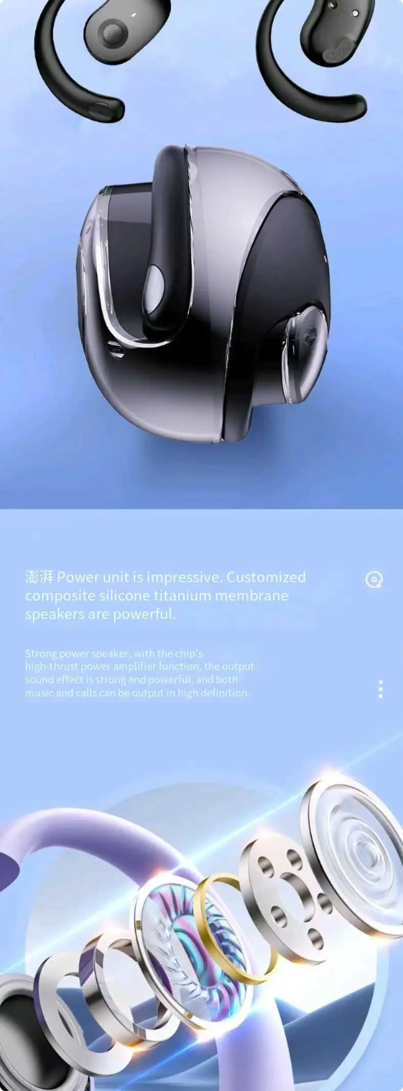 New feature small coconut ball TWS Bluetooth headset ear-mounted OPEN6 super lon