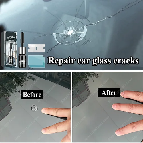Imagen 2 del producto Kit de reparación de grietas de ventana de coche, eliminación de arañazos, automóvil, camión, motocicletas, reparación rota, parabrisas, juego de recuperación de grietas