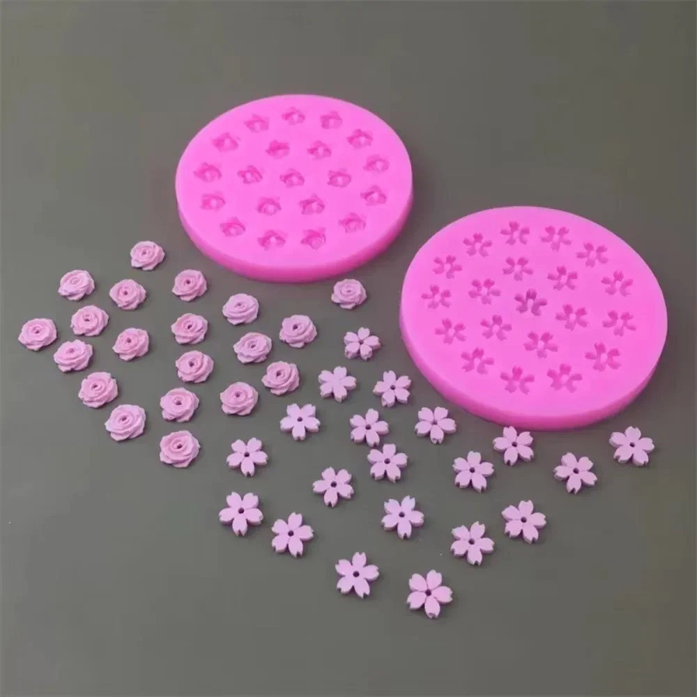 Mini Cherry 20 Cavity  Blossom Rose Silicone Mold DIY Flower Shaped Chocolate Fondant Dessert Flower Cake Decorative Baking Tool