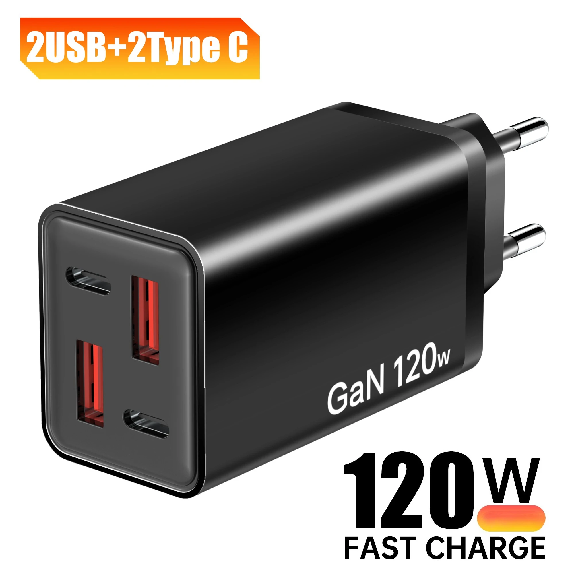 120W GaN USB C Charger Multi Ports Fast Charging Phone Charger Adapter PD QC3.0 For iPhone 16 Samsung Xiaomi Huawei Wall Charger