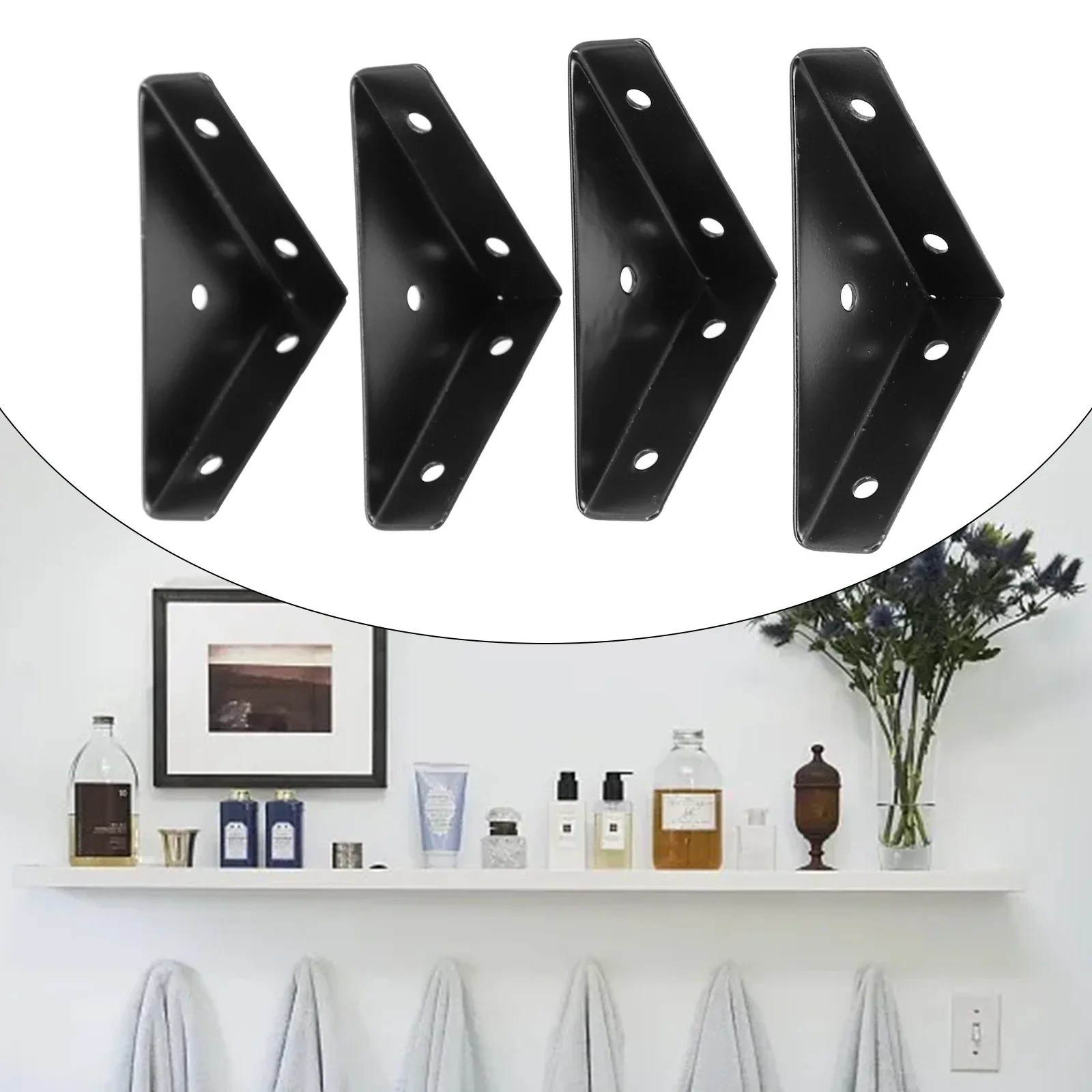 Brand New Corner Brackets Tools Parts Protector Right Replacement Triangular Reinforcement Accessories Black/White