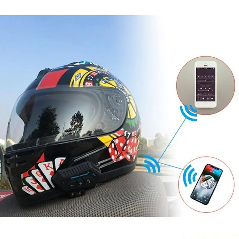 J0MA Motorcycle Dirt Bike Snowmobile Bluetooth-compatible Helmet Headphone Intercom Wireless Communication Anti-interference