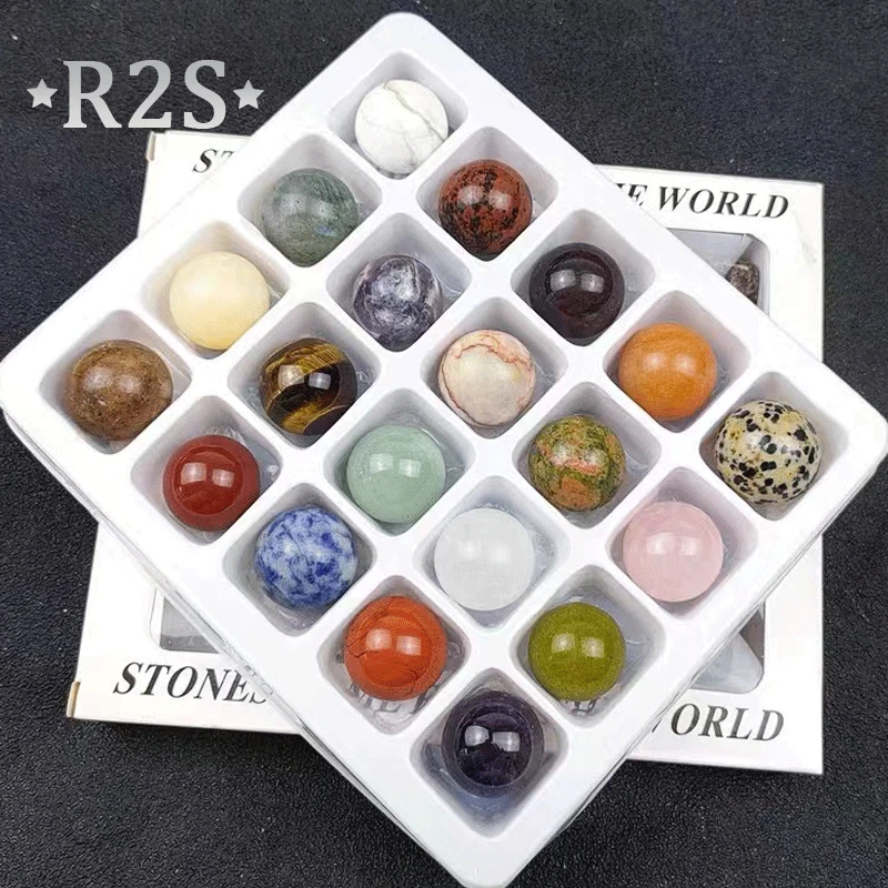 

20pcs Wholesale Mixed Ball Quartz Crystal Sphere Pendant Reiki Healing Gem 20mm