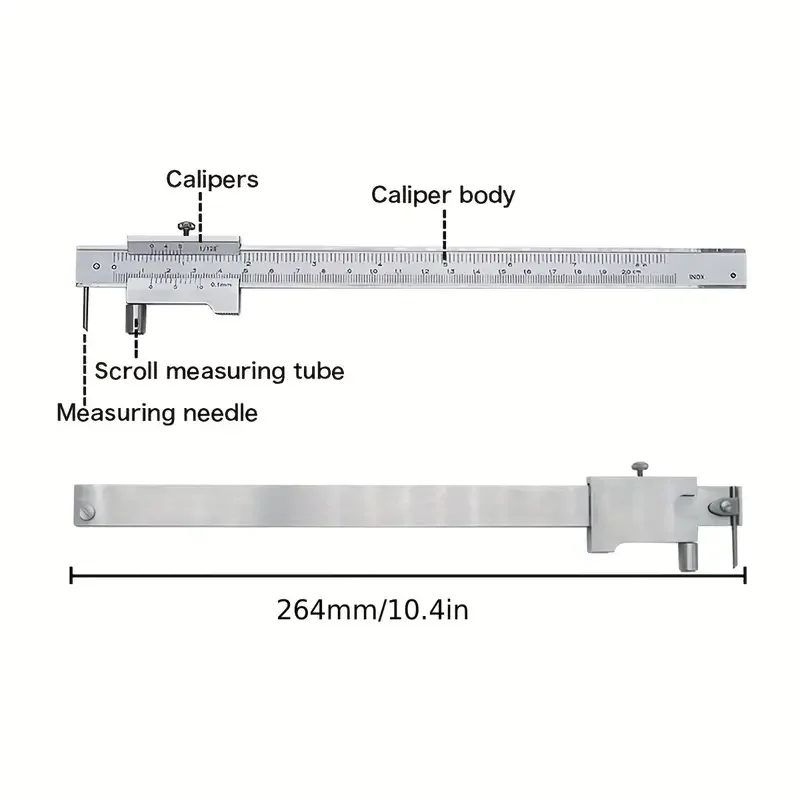 0-200mm Marking Vernier Caliper With Carbide Scriber Parallel Marking Gauging Ruler Measuring Instrument Tool Send 1ps Needle