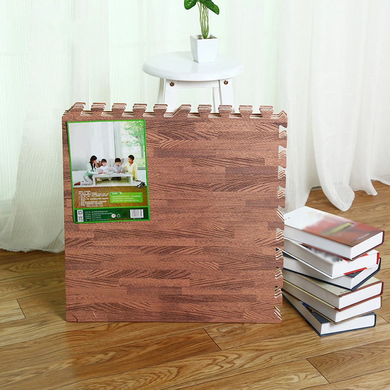 Thick Flooring Wood Mat Tiles Thick EVA Foam Anti-Fatigue Puzzle Floor Mat for Laundry Room Yoga &  Fitness Activities