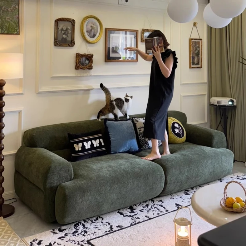 Sofás Nórdicos para Apartamentos Pequeños, Minimalistas, Modernos, de Tela, Diseño Vintage, Muebles Rectos para el Hogar