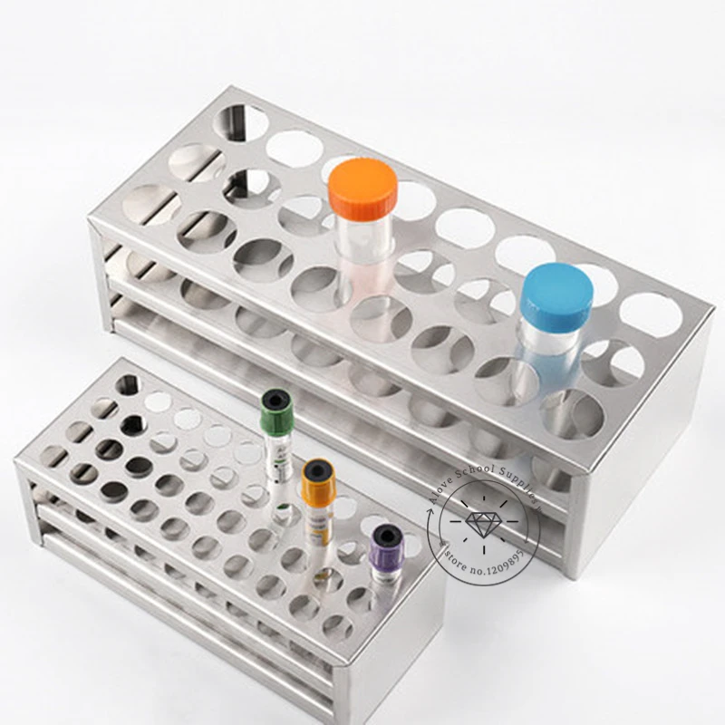 1Pcs Lab Stainless Steel Test Tube Holder Colorimetric Tube Rack Centrifuge Tube Stander for School Experiment