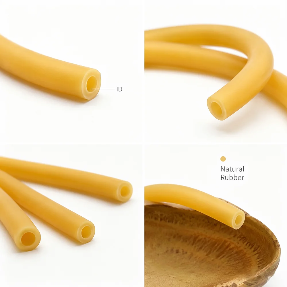 Yellow natural latex tube  ID 1.6-6mm Wear resistant/soft and skin friendly/elastic natural rubber tube