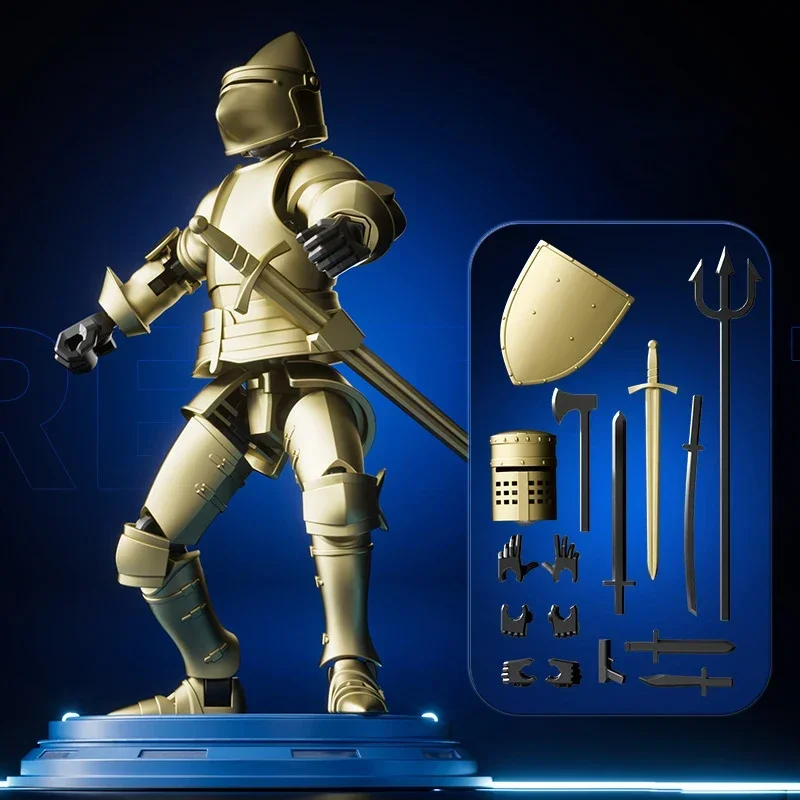 Knight Action Figures Paladin 13 Jointed Movable Shapeshift Robot 3D Printed Mannequin Character Assembl Toys Kids Gifts