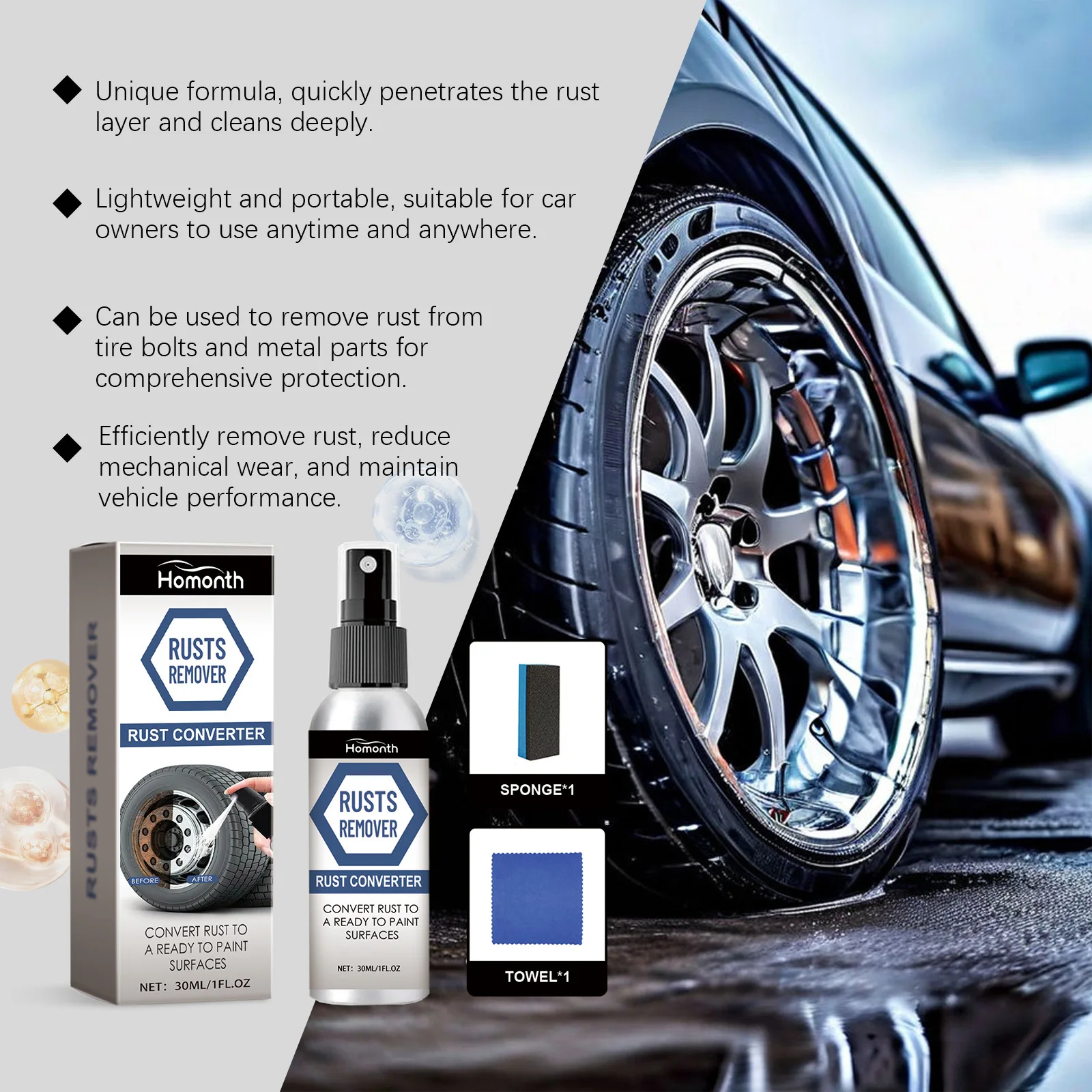สเปรย์กำจัดสนิมผงเหล็กสำหรับล้ - Wheel Cleaner Alloy บทวิจารณ์และราคา