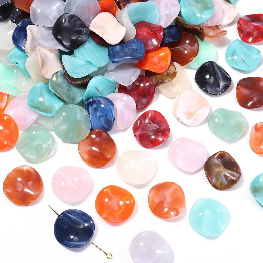 20 Stück 24,5 x 24,5 mm Acrylperlen zweifarbig ‌   Wolke lose Distanzperlen für DIY Schmuckherstellung Handwerk Armbänder Halskette Zubehör